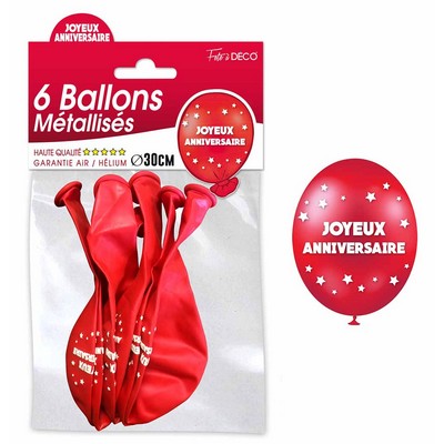 15181 - Ballons Métallisés Joyeux Anniversaire