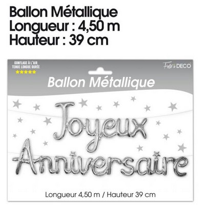 17116 - Ballon métallique Joyeux Anniversaire