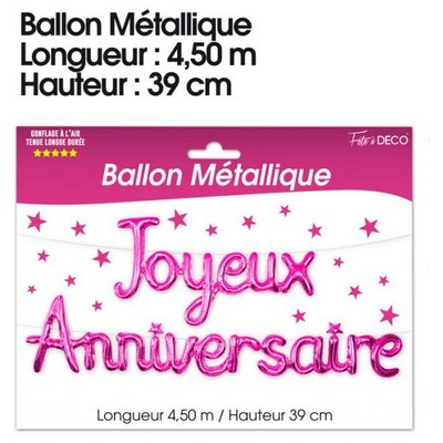 17116 - Ballon métallique Joyeux Anniversaire