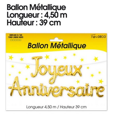 17116 - Ballon métallique Joyeux Anniversaire