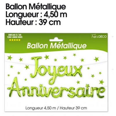 17116 - Ballon métallique Joyeux Anniversaire