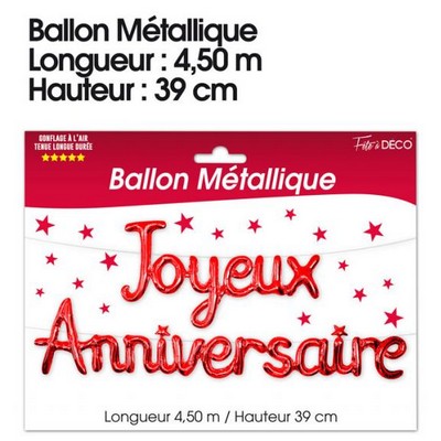 17116 - Ballon métallique Joyeux Anniversaire