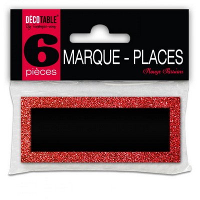 17461 - 6 Marque-places pailletés couleur