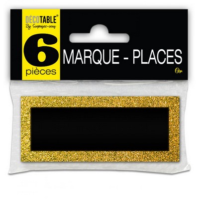 17461 - 6 Marque-places pailletés couleur