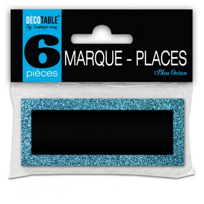 17461 - 6 Marque-places pailletés couleur