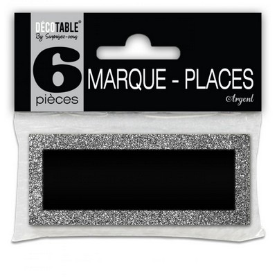 17461 - 6 Marque-places pailletés couleur