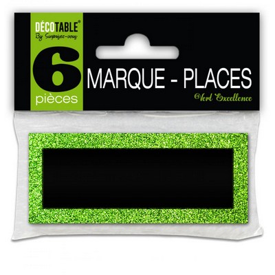 17461 - 6 Marque-places pailletés couleur