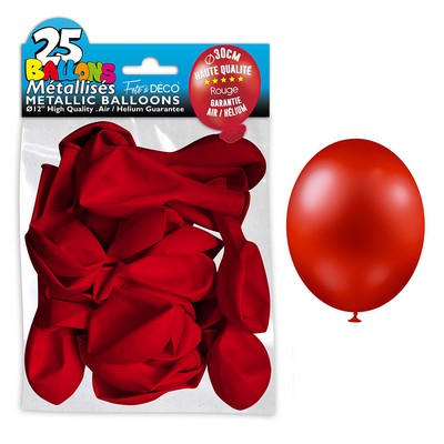 18062 - Ballons Métallisés Rouge