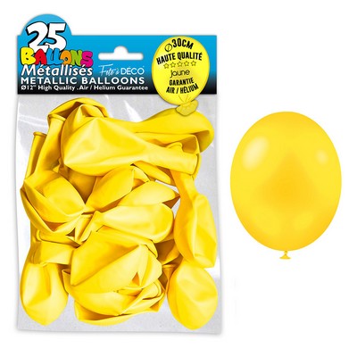 18093 - Ballons Métallisés Jaune Citron