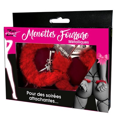 21267 - Menottes avec Fourrure Rouge