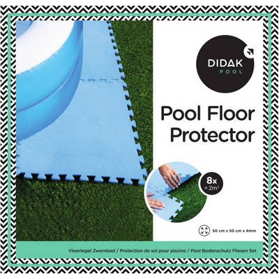 BES99002 8PC TAPIS DE PROTECTION 50X50X0,4 Cm BLEU